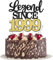 SYKYCTCY 1 Pack Legend Since 2000 Cake Topper Glitter Happy 25th Birthday Cake Pick 25 Fabulous Cake Decorations for Cheers to 25th Birthday Wedding Anniversary Party Supplies (Black Gold, 25th)