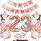 Feelairy Geburtstagsdeko 23 Jahre Mädchen, Rosegold Luftballon 23. Geburtstag Deko Mädchen, Tortendeko Happy 23th Birthday Deko 23 Jahre Mädchen, Ballon 23. Geburtstag Kinder Party Dekoration Set