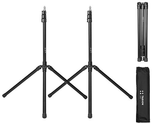 TARION Support d'éclairage de Studio – Support d'éclairage Pliable 2 x 2 m, trépied de Photographie léger en Aluminium avec Sac de Transport pour réflecteur Flash, Parapluie, softbox (FLS-20Tx2)