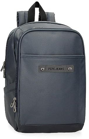 Pepe jeans Hatfield Mochila para Portátil 13,3 Azul 25x37x10 cms Poliéster 9,25L