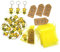 JZK 25 x Bee themed party favors, bee keyring keychains with yellow confetti bags and gift tags set, kids birthday party bag fillers giveaways thankyou gift, bumble bee theme party decorations