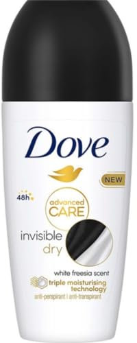Advanced Care Deo Roll-On Invisible Dry Pack, Anti-Transpirant Schutz, 48 Stunden Schutz, 50 ml x 2 Anti-Transpirant Deodorant, Roll-On Dove Advanced Care, Invisible Dry, 50 ml
