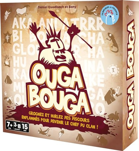 Asmodee Ouga Bouga – Stimmungskartenspiel für Kinder ab 7 Jahren – Gesellschaftsspiel Familie Made in Frankreich – Grognez & Heulen, um Chef des Clan zu Werden – 15 Minuten – 3 bis 8 Spieler