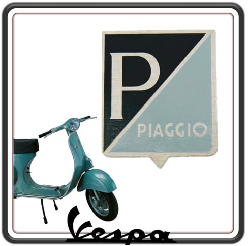 SCUDETTO EMBLEMA LOGO ADESIVO QUADRATO COMPATIBILE CON PIAGGIO VESPA 50 - VESPA 50 L - R - N. - VESPA 50-50S - 50SS - VESPA 90-90SS - 125 PRIMAVERA