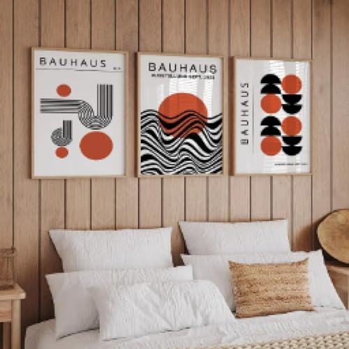 KemneT Bauhaus Henri Matisse Poster undKunstdruck e Bilder abstrakte geometrische Linie Wand Bilder Leinwand Bild Wohnzimmer Inneneinrichtung Heimdekoration 50 x 70 cm x 3 ungerahmt