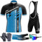 Herren Kurzarm Fahrrad Trikot Set,2024 neu Radtrikot Set Herren Kurzarm mit Atmungsaktiv Schnell Trocknend Radtrikot Mit 9D Sitzpolster für MTB Rennrad Fahrradbekleidung Set (TYP-7,L)