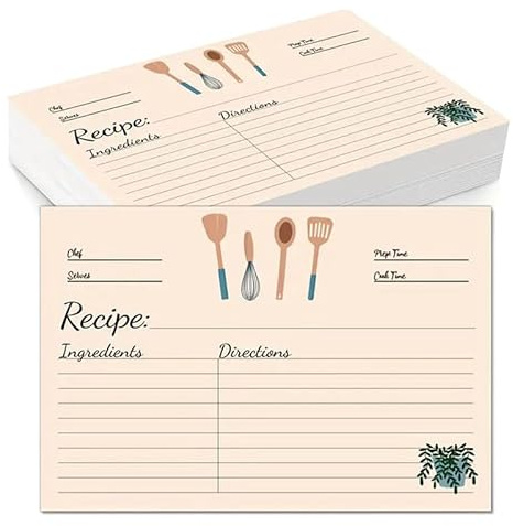 Hopbucan Rezeptkarten-Set 4x6 Aus 100 Beidseitig Bedruckten Dicken Kartonierten -Rezeptkarten-Set Als Geschenk für Mutter, Schwester, Tochter, Freundin