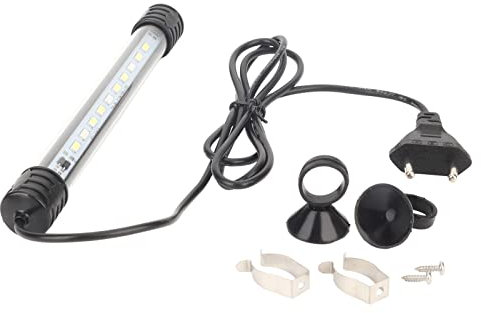 LED-Aquarium-Licht, Weiße Aquarium-Lampe für Landschaft, EU-Stecker, 220 V, Licht, LED, Hohe Helligkeit, Tauchfähig, Blau (ZY-15A)