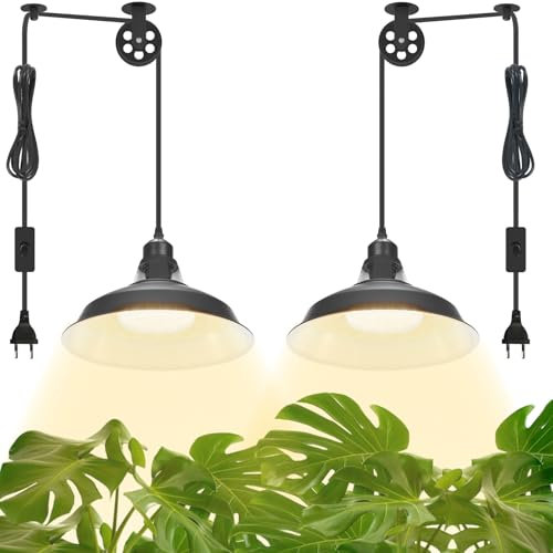 Led Pflanzenlampe Vollspektrum,Grow lampe,Pflanzenlicht E27,Grow Light mit 5m Lange Kabel,Wachstumslampe für Pflanzen für Innen,Garten,Gartenhütte