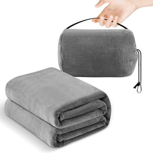 1.27*1.52m Coperta Da Viaggio 2 In 1, Cuscino Coperta 2 In 1, Cuscino Di Trasformazione 2 In 1, Coperta Da Viaggio E Cuscino Morbido Per Aereo, Auto E Viaggi, Coperta Compatta Per Aeromobili