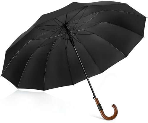 ZOMAKE Großer Regenschirm 55 inch,12 Rippen / 16 Rippen Golfschirm Groß Stabil,Travel Schirm XXL Groß mit Auf-Zu-Automatik für Herren Damen
