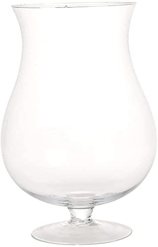 Baifantastic Grand vase en verre transparent sur pied Décoration de table en forme de tulipe