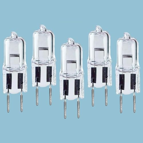 BULBEAWICK Lampadina Alogena,GY6.35 Base Bi-Pin, AC/DC 24V, Dimmerabile Bianco Caldo, Confezione da 5 G6.35 24V-50W