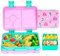 QCQHDU Brotdose Kinder mit 6 Fächern - Lunchbox mit Unterteilungen, Bento Box für Schule, Kindergarten, Outdoor | Leckdicht, Spülmaschinenfest, BPA-Frei(Blassrosa)