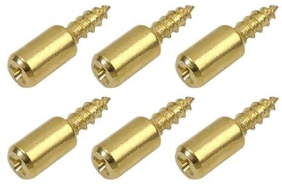 MAYyhem 10 Stück Regalhalterungsschrauben Heringe rutschfeste Schindelhalter Möbelschrank Schrank Regalstütznägel Selbstschneidende Schraube(Gold)