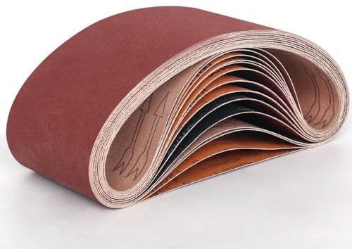 Aucenix 14 nastri abrasivi per levigatrice: 75 x 533 mm, nastri abrasivi per levigatrice con grana assortita (60/80/120/180/240/400/600) - Nastri abrasivi per legno, vernice, levigatura e lucidatura