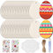 SymPleCr 57 Stück Holz Ostereier zum Bemalen Set,Holzeier zum Bemalen,Eier Bemalen Kinder,DIY Ostern Basteln,Holzanhänger Ostern Set,für Draussen Innen Osterdeko