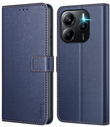 Ganbary Handyhülle für Xiaomi Redmi Note 14 4G (Nicht für 5G) Hülle, Premium Leder Klapphülle [Kartenschlitzen] [Magnetverschluss] [Standfunktion] kompatibel mit Redmi Note 14 Schutzhülle, Dunkelblau