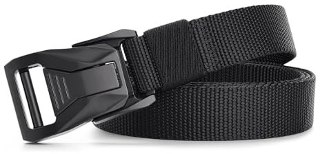 2.5CM Breite Skinny Nylon Gürtel Quick Release Metall Schnalle Taktische Gürtel für Männer schwarz 125cm lang