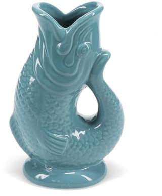 Dekovase Fisch Blau Keramik Vase ca. 10,7 x 6,8 x 17,2 cm Blumenvase