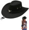 CutitiUU Chapeaux Cowboy Style Western pour Hommes,Chapeau Fedora à Large Bord pour Femme,Costume de Cowgirl,Chapeaux Western,Chapeau de Soleil Chapeaux d'équitation pour Homme et Femme （Noir