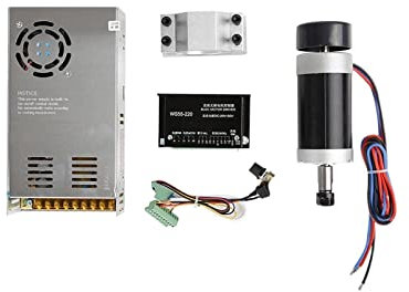 CNC-Spindelmotor-Kits, Schrittmotortreiber 110/220 V DC48 V 12 A Netzteil 55 mm Klemme 500 W ER11/ER16 DC Bürstenloser Luftkühlungs-Spindelmotor. für CNC-Fräser(500W ER11 Kit)