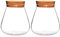 iplusmile Lot De 2 Bouteilles en Verre avec Bouchon en Liège pour Loisirs Créatifs Micro-Paysage avec Joint en Verre Vase Décoratif en Bois Marron