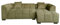 Riess Ambiente Modernes Ecksofa City - 245cm - Strukturstoff - grün - 3-Sitzer Couch inkl. Kissen Eckcouch Sofa Wohnlandschaft