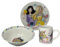 CARTOON Set 3 pezzi in ceramica Barbie tazza ciotola piatto stoviglie per bambini servizio da tavola in confezione
