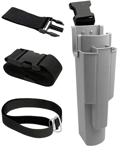 Window Cleaning Holster with Belt and Quick Connect Leg Strap, Removable Side Bucket, Detachable Squeegee Holder Tool, Carry Multiple Tools on Waist, Ideal Cleaners Kit, Grey