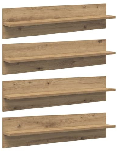vidaXL Wandregale 4 pcs Artisan-Eiche 80 x 11,5 x 18 cm Holzwerkstoff, Wohzimmer Stauraum, Moderne Wandregale, rechteckige Holzstruktur, stylische Anzeige, platzsparende Ordnungslösung
