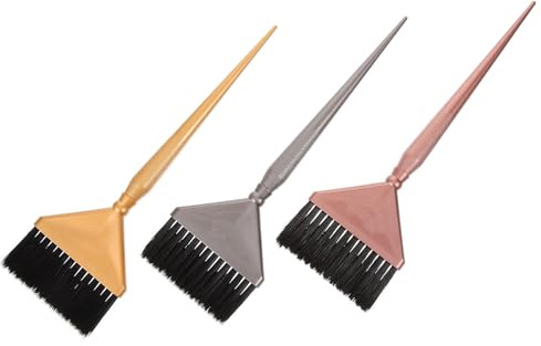 FIXOSHEE 3 Stück Haarfärbewerkzeug aus Nylon und Kunststoff Verschleißfest für Friseursalon und Professionelle Anwendung Schwarze Bürsten zum Aufhellen und Tönen