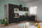 respekta Küche Küchenzeile Winkelküche Eiche York schwarz Oliver 340 x 172 cm