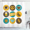 ABAKUHAUS Deutsche Duschvorhang, Oktoberfest-Symbole, mit 12 Ringe Set Stielvoll Modern, 175x200 cm, Erde Gelb Braun