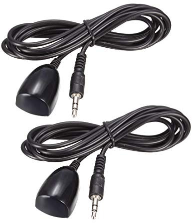 sourcing map Infrared Receiver Extender Cable 3.5mm 3.3-5.5v Jack 4.9 Feet Long 26-39ft Receiving Distance Black Head for IR 2pcs