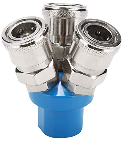 C Type 2 Way 3 Way Pneumatic Quick Fitting Air Hose Splitter Air Line Fittings Manifold Splitter Coupler Air Compressor Connector (Round 3 Way)