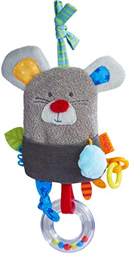 HABA 304690 - Hängefigur Maus, Baby-Spielzeug für Babyschale, Laufstall oder Gitterbett, Spielzeug ab 6 Monaten