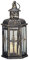 JHY Design 25cm Hohe Hängende Laterne, Deko Metall GlasscheibenKerzenhalter Vintage Laternen, Kerzenhalter für Outdoor Wohnzimmer Garten Balkon Innen Indoor Draußen(Schwarz mit Goldpinsel)