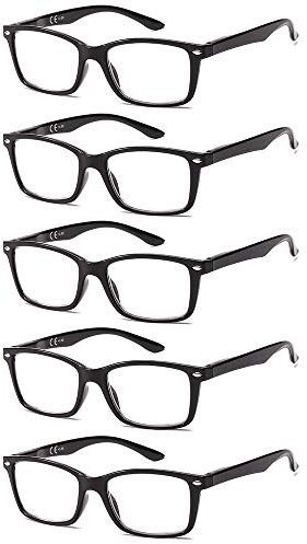 Suertree 5 Pack Lesebrille Feder Scharnier Sehhilfe Augenoptik Brille Lesehilfen für Damen Herren BM151 2.5x