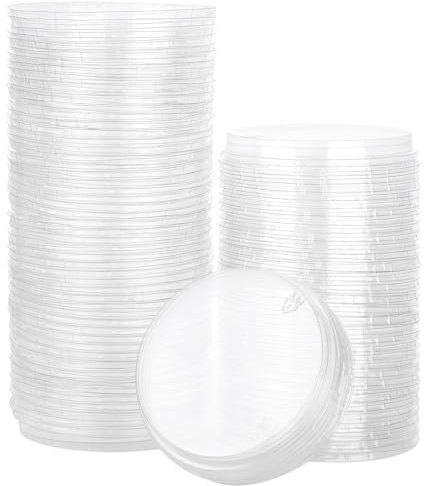 Beasea Nur Deckel aus Aluminiumfolie, 100 Stück, 11,4 cm, Einweg-Kunststoffdeckel für Beasea 235 ml Auflaufförmchen, Cupcake-Backförmchen (ohne Tassen)