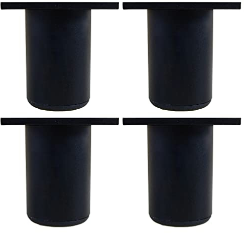 Lot de 4 pieds de meubles de cuisine en Aluminium - Réglables - Ronds - pied de support pour canapé de meuble capacité de charge 100 kg-6cm-Noir