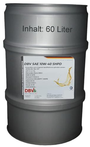 DBV SAE 10W/40 SHPD-Ganzjahresöl (teilsynthetisch) 60-Liter-Fass