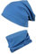 TupTam Kinder Beanie Mütze Schlauchschal Set Übergangszeit, Farbe: Blau, Größe: 50-52