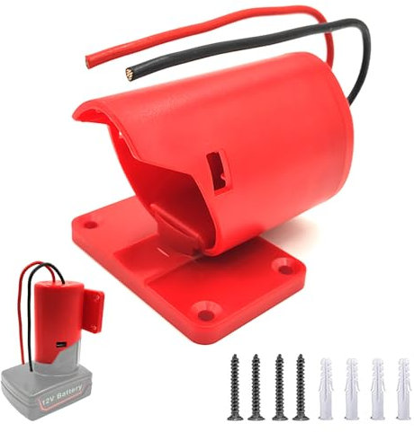 QINIZX Power Wheel Adapter Kompatibel für Milwaukee M12 12V Akku Adapter Dock Holder Power Connector Wandhalterung Power Wheels Adapter DIY für Elektrowerkzeug RC Spielzeug