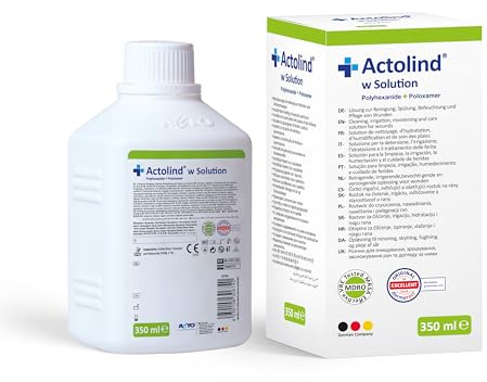 Actolind w Solution antiseptische Wundspüllösung – für die professionelle Wundversorgung | Medizinprodukt CE III | 350 ml