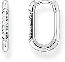 Thomas Sabo Damen Creolen in der Farbe Silber aus 925 geschwärztem Sterlingsilber mit Zirkonia, Größe: 16x10,3mm, CR675-643-14