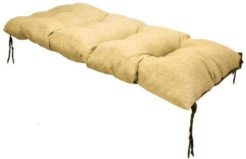 Grand Filippo Sitzkissen Bank 160 x 55 cm Beige - Wasserdicht Sitzkissen Garten Beständig Gegen Schimmel und Feuchtigkeit - Handgefertigt Sitzauflagen für Bänke mit Befestigungsschnüre