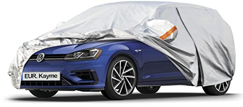 Kayme Autoabdeckung Wasserdicht Atmungsaktiv Passend für Volkswagen Golf Variant MK7(2012-20),Vollgarage Autoplane für Regen Sonne Staub Schutz,Auto Abdeckplane Faltgarage Abdeckung(3-7 Tage liefern)