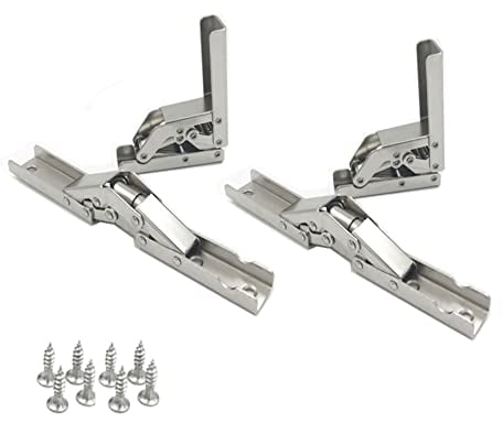 HINGE 4X Deckelstützscharniere 90-180 Grad Vernickelter kaltgewalzter Stahl Kabinett Scharniere der oberen Klappe 40lb Scharnier für Tischhalter Möbelzubehör Klappbare Regale Toy Box Lift Up Stay