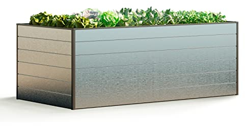 GFP Hochbeet Frühbeet Kräuter-Gemüse-Beet Aluminium ECO - 195x99x77cm, Alumiunium Natur